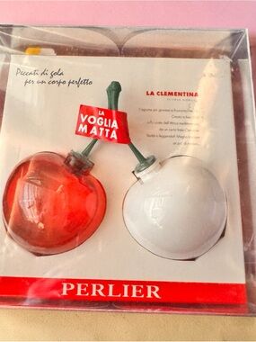 Perlier La Voglia Matta Bath Accessories Set - Red and White